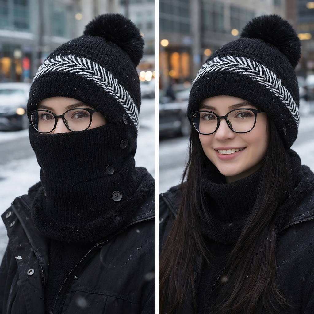 Winter Knit Hat & Neck Warmer